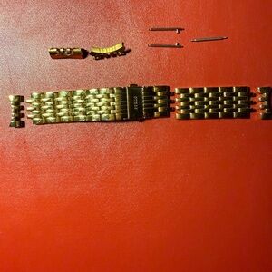 Guess Gold Tone Men's Metal Watch Band Bracelet